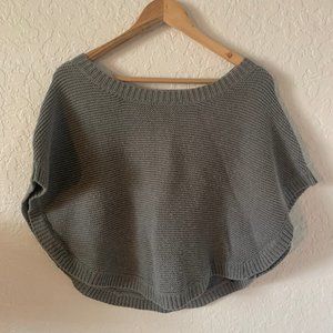 small gray 90s vintage poncho